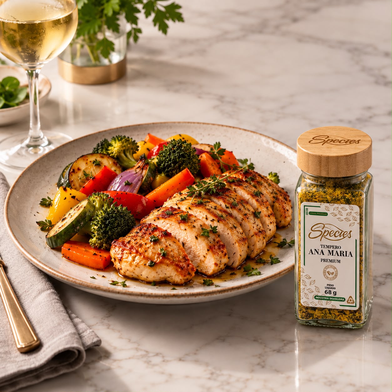 FRANGO ASSADO COM LEGUMES
