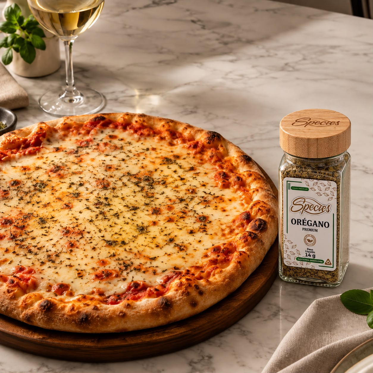 PIZZA DE MUSSARELA COM ORÉGANO