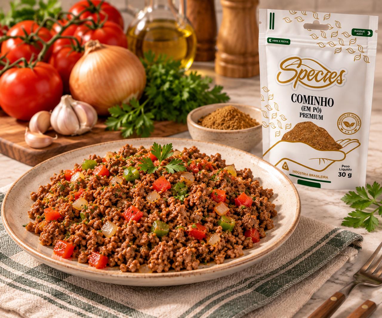 CARNE MOÍDA COM COMINHO